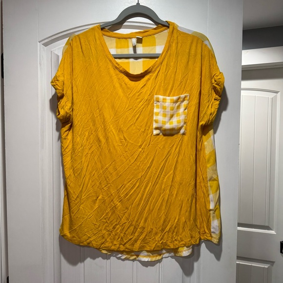 Cato Yellow Gingham Top - Picture 1 of 2